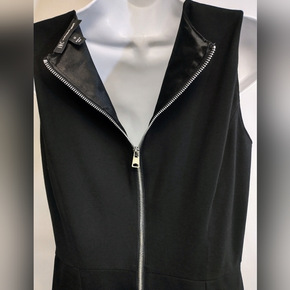 INC International Concepts Faux Leather Polyester Black Dress Size 12 - Picture 8 of 11